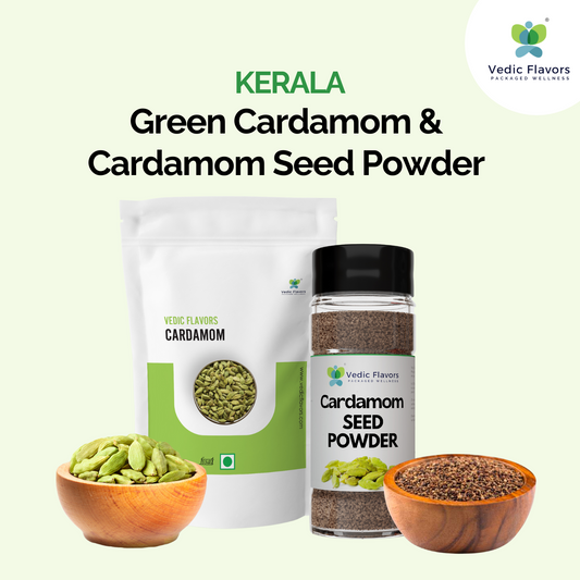 Green Cardamom, 50g & Cardamom Seed Powder, 60g