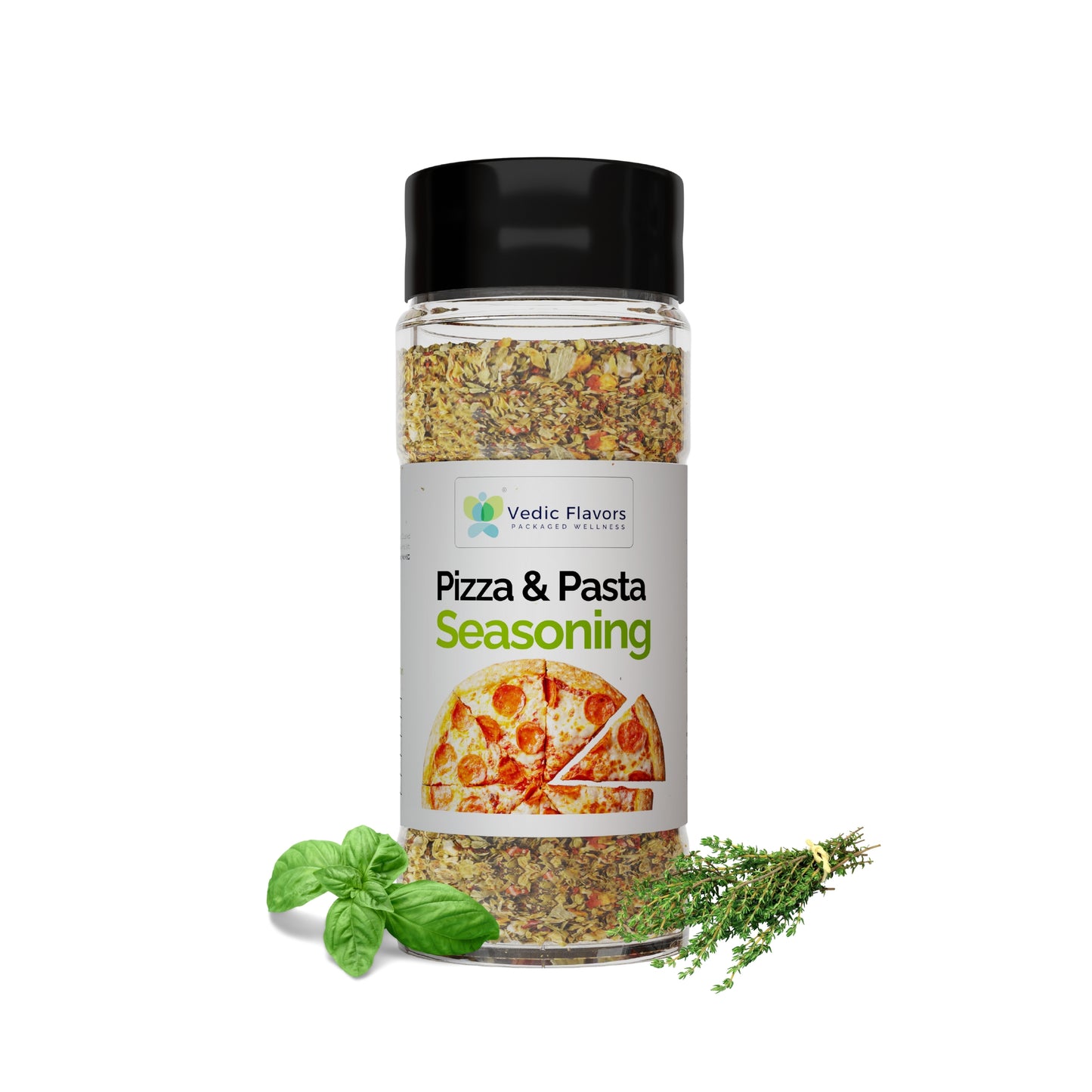 Vedic Flavors Pizza Seasoning, 60g | Italian Herbs Blend with Oregano, Basil, Thyme | Herb Seasoning for Pizza, Pasta, Salads | No Artificial Additives