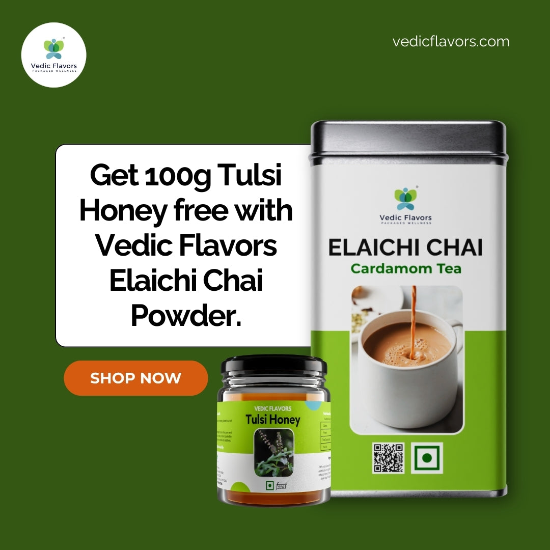 Cardamom Tea with FREE Tulsi Honey 100g