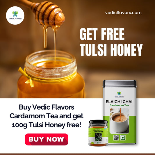 Cardamom Tea with FREE Tulsi Honey 100g